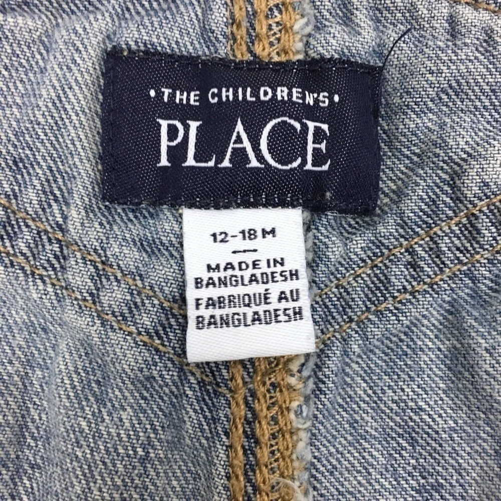 THE CHILDREN’S PLACE Overalls Denim Light Medium Wash 100% Cotton Size 12-18M